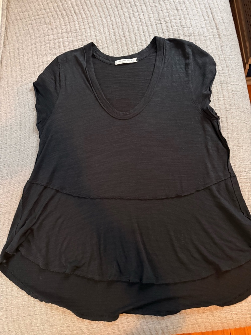 Women’s Free People Black Layered Short-Sleeve Top